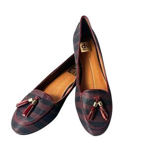 Dolce Vita Comfort Casual Slip On Tassel Flats Women's 9.5 Burgundy Faux Leather